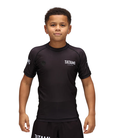 Kids JJ Club Short Sleeve Rash Guard - Black