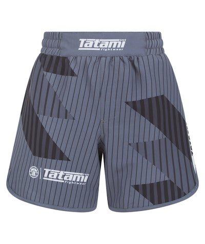 Ladies Abstract High Cut Shorts - White & Grey