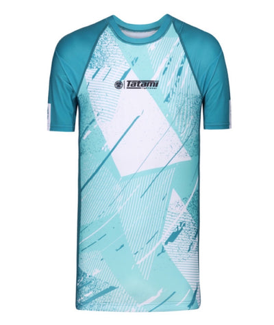 Kids Abstract Rash Guard - Aquamarine