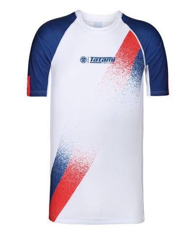 Kids Abstract Rash Guard - White & Navy
