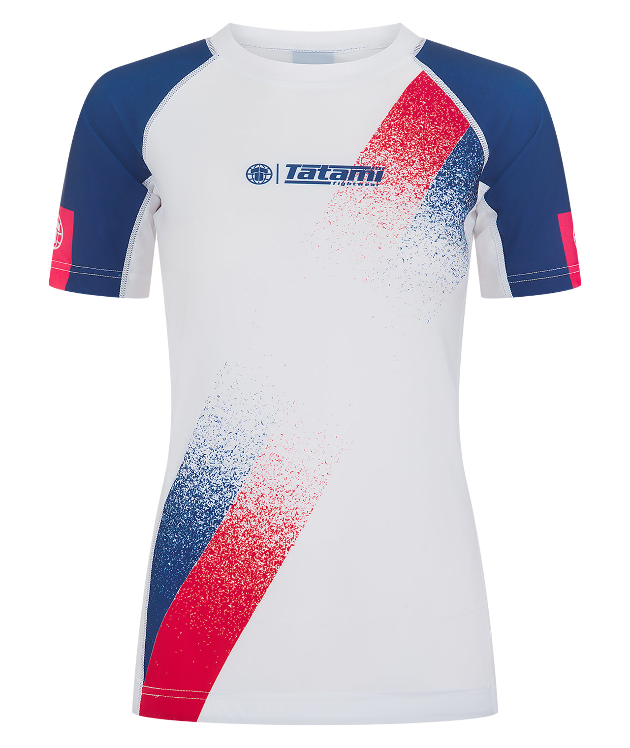Ladies Abstract Rash Guard - White & Navy – Tatami Fightwear USA
