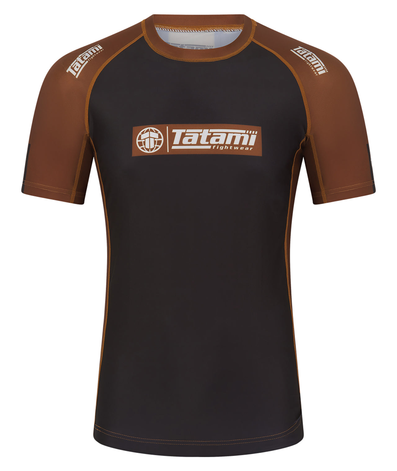 IBJJF Ranked Short Sleeve Rash Guard - Brown – Tatami Fightwear USA
