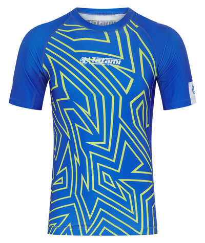 Abstract Rash Guard - Blue & Yellow