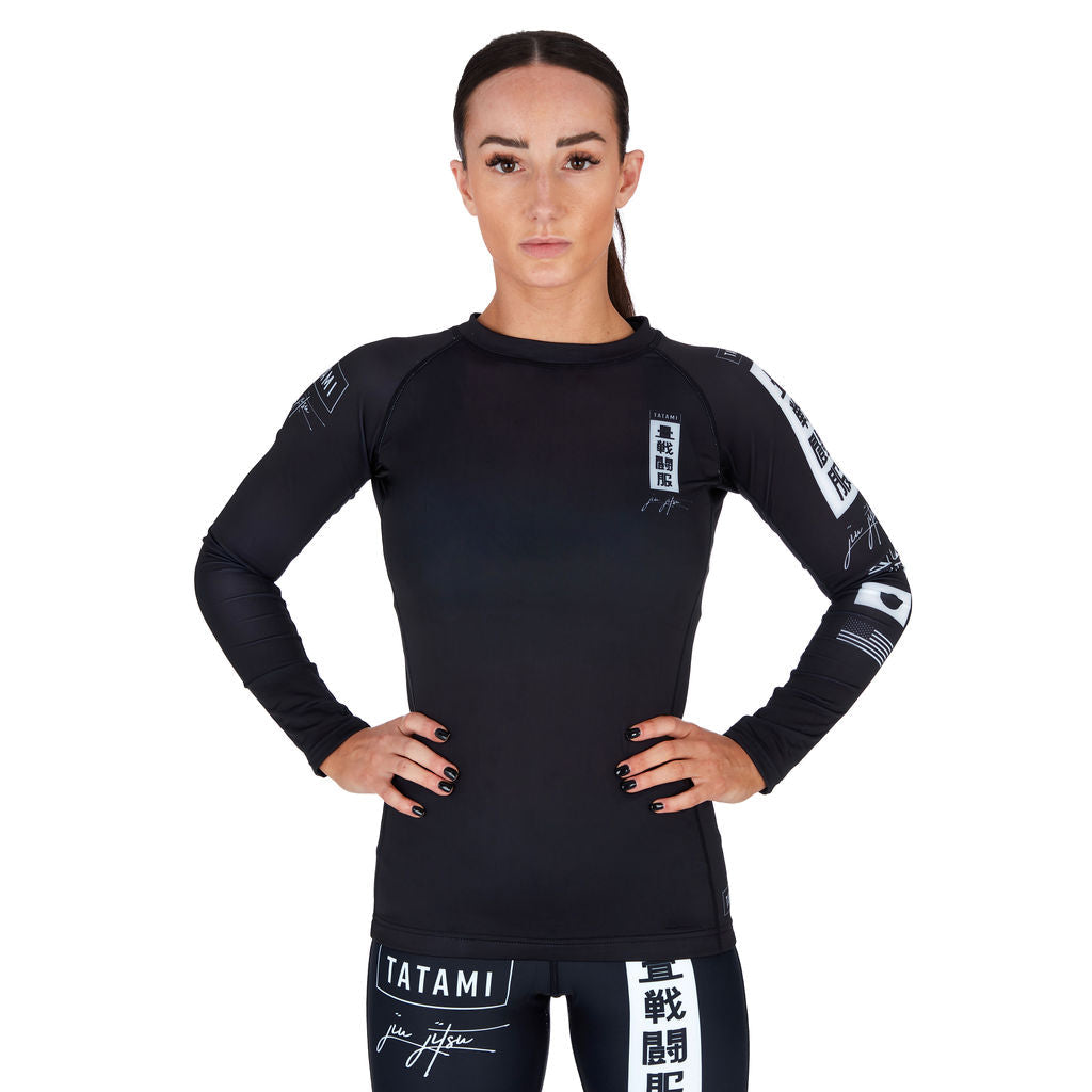Ladies Kanagawa Long Sleeve Rash Guard - Black – Tatami Fightwear USA